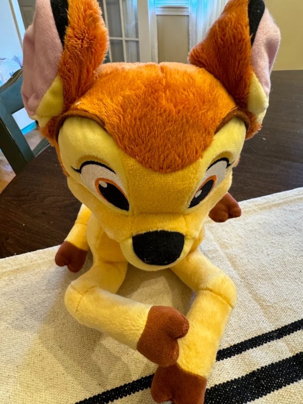 Disney Bambi Plush Pink Butterfly Tail Disney Store Stuffed Animal 13" Big Eyes